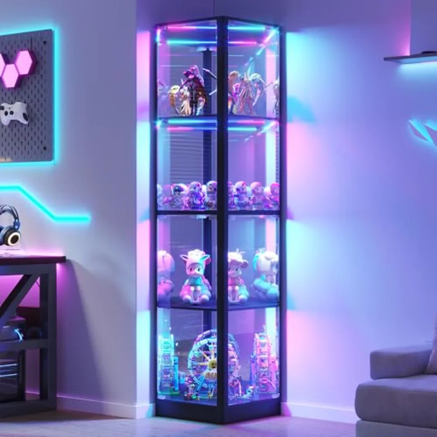 Glass Cabinet Display - Угловая витрина для гостиной, дверцы из