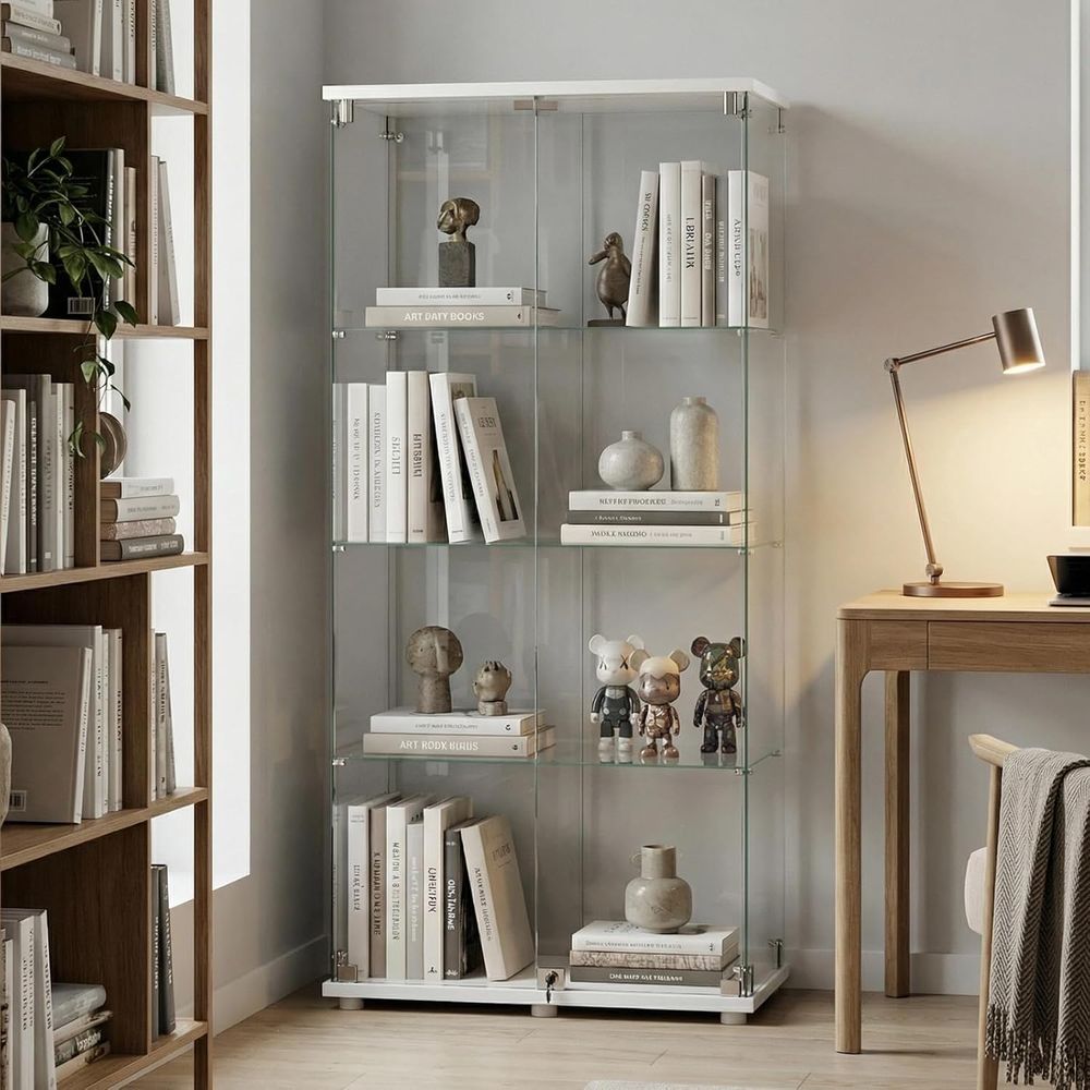 Glass Cabinet Display - Витрина из закаленного стекла, 4-уровневый стеллаж