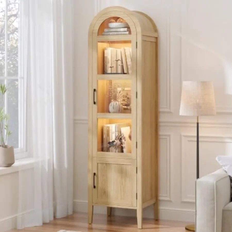 Glass Cabinet Display - 71 Узкий витринный шкаф с арочной