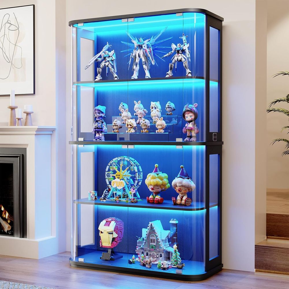 Glass Cabinet Display - Большой закругленный витринный шкаф со стеклянной