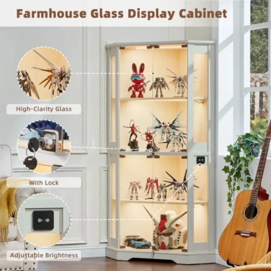 Угловая витрина в стиле «ферме – обзор и цена Glass Cabinet Display