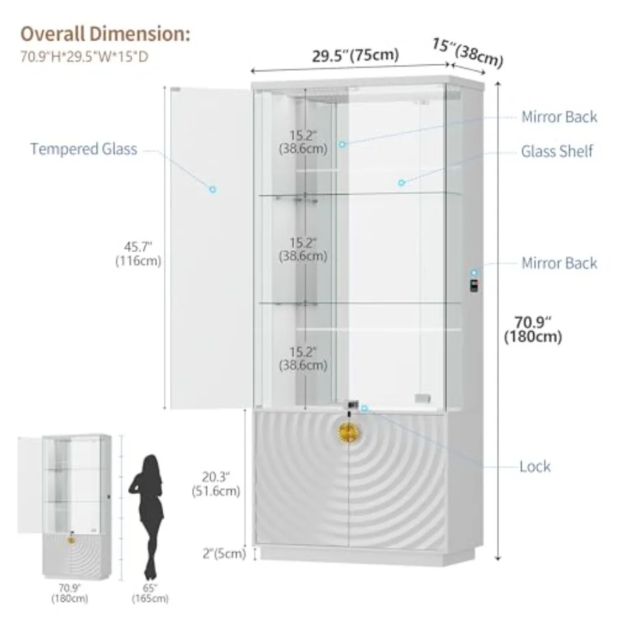 Витрина 71 дюйм, шкаф с прозра – обзор и цена Glass Cabinet Display