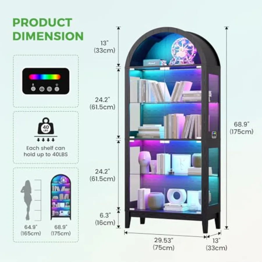 Витрина с арочным стеклянным ф – обзор и цена Glass Cabinet Display